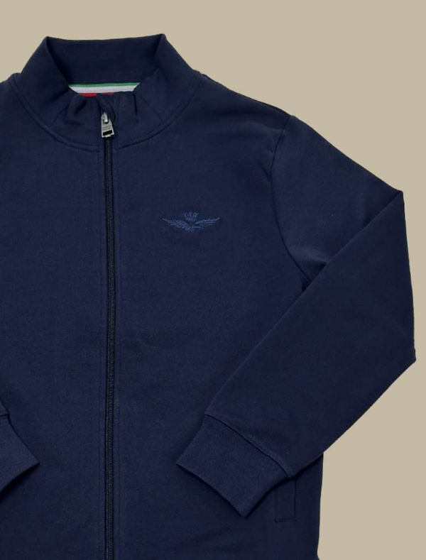 Maglia in felpa aperta Aeronautica Militare - blu