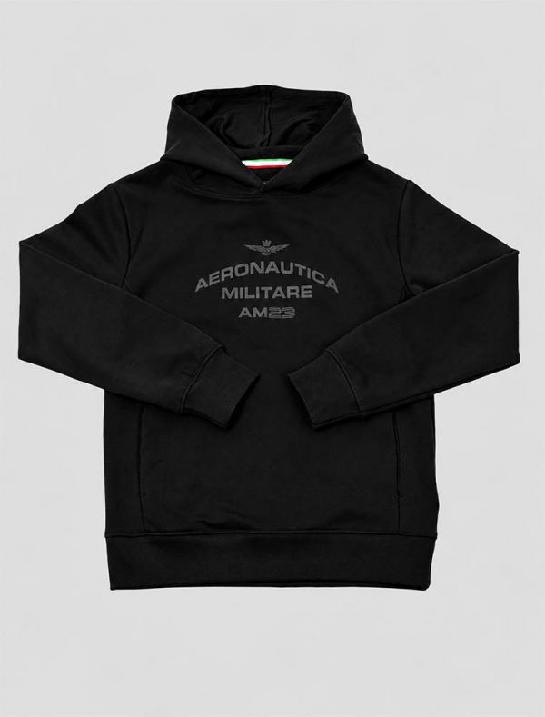 Maglia in felpa cappuccio Aeronautica Militare - nero