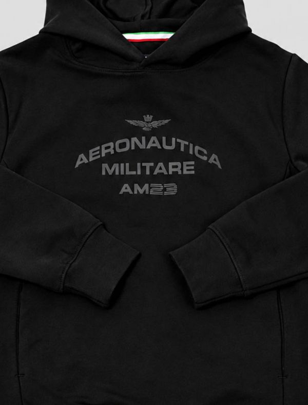 Maglia in felpa cappuccio Aeronautica Militare - nero