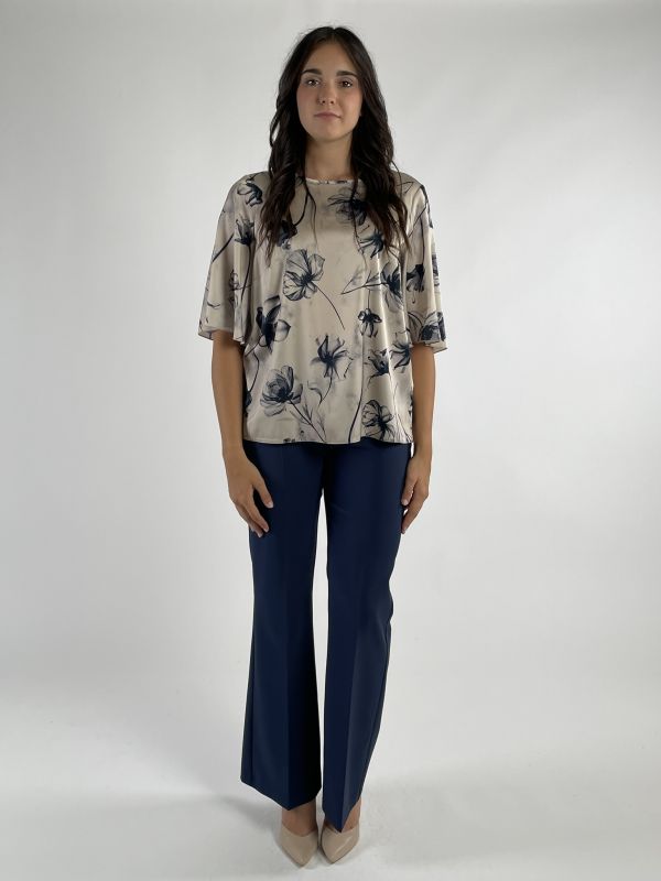 Pantalone curvy Rinascimento Curvy - blu navy