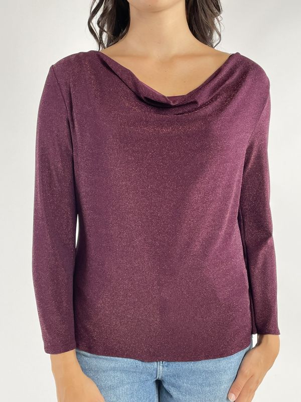 Maglia manica lunga curvy Rinascimento Curvy - bordeaux