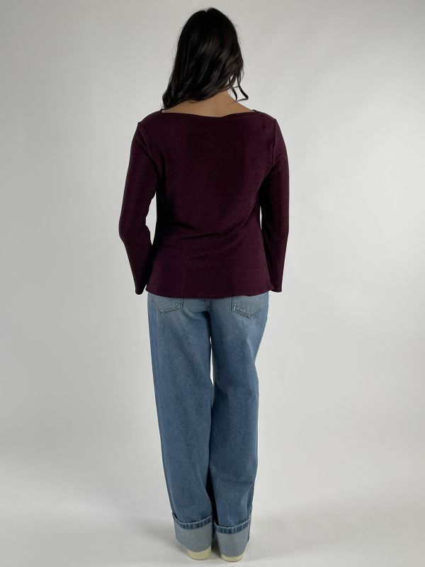 Maglia manica lunga curvy Rinascimento Curvy - bordeaux