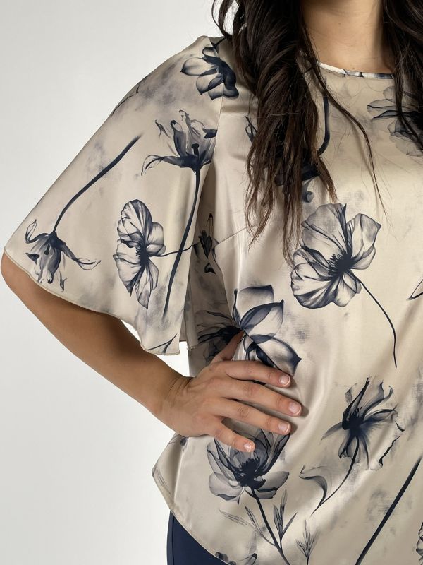 Camicia manica corta Rinascimento Curvy - blu navy