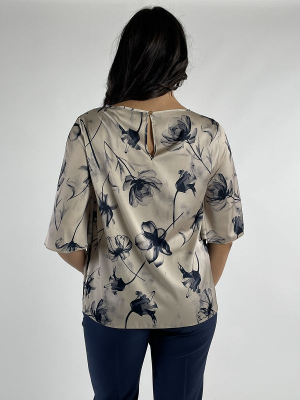Camicia manica corta Rinascimento Curvy - blu navy