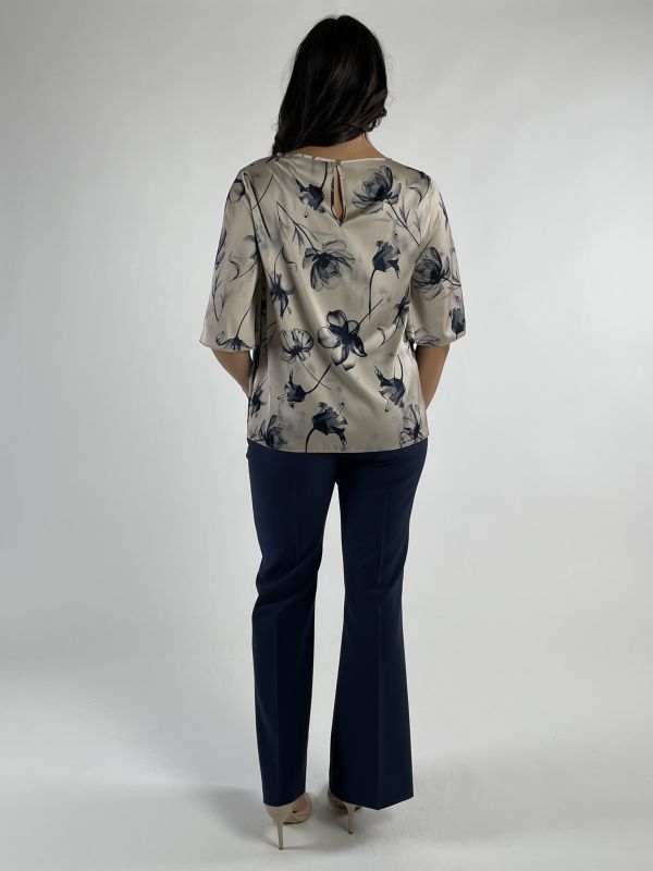 Camicia manica corta Rinascimento Curvy - blu navy