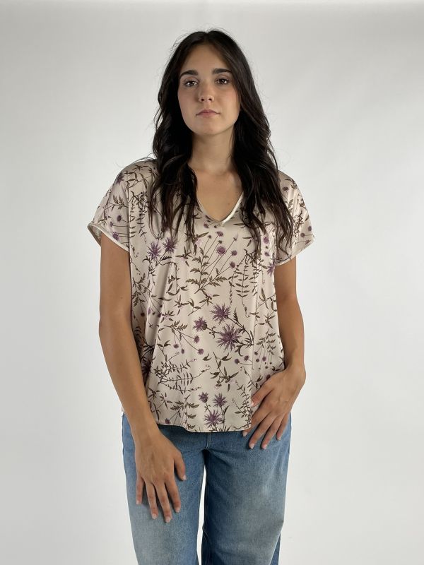 Camicia manica corta Rinascimento Curvy - rosa antico