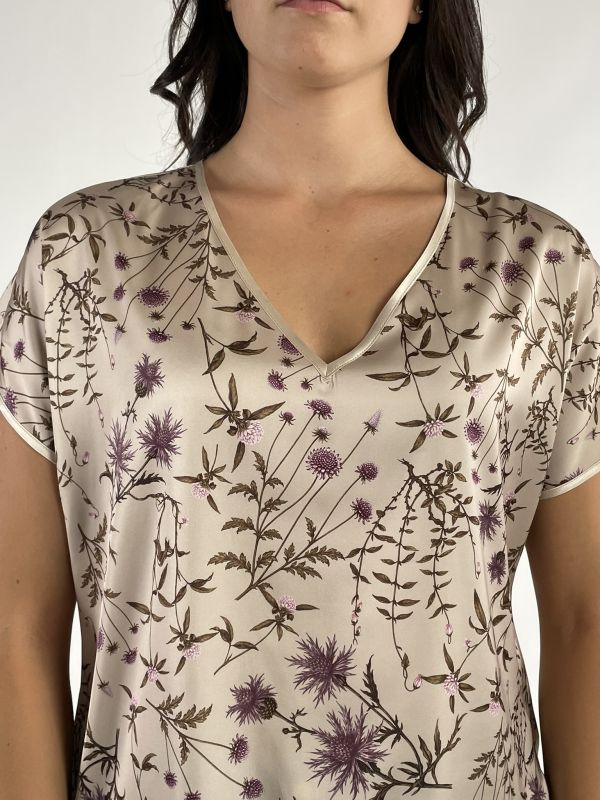 Camicia manica corta Rinascimento Curvy - rosa antico