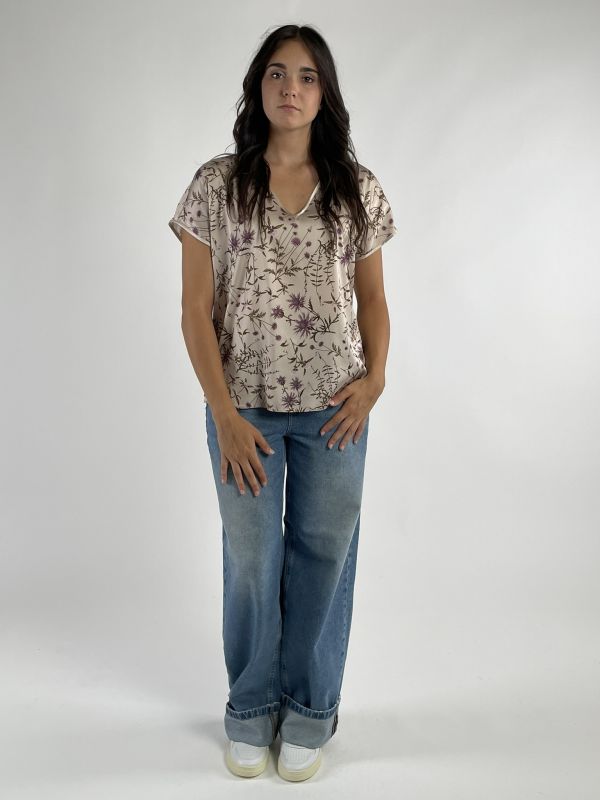 Camicia manica corta Rinascimento Curvy - rosa antico