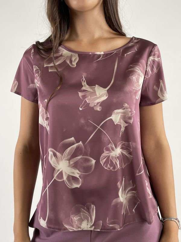Camicia manica corta Rinascimento - rosa antico