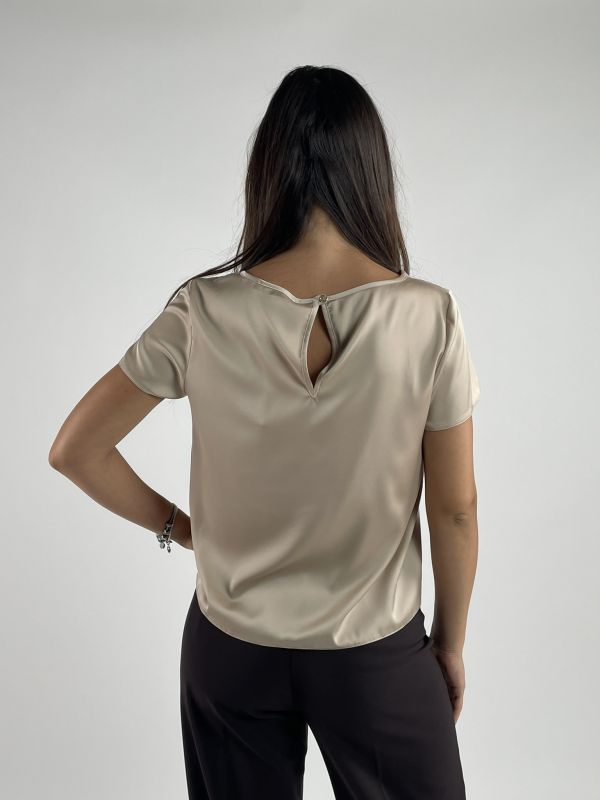 Camicia manica corta Rinascimento - tortora