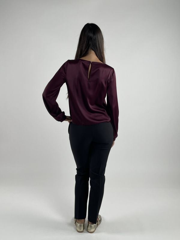 Camicia manica lunga giovane Rinascimento - bordeaux
