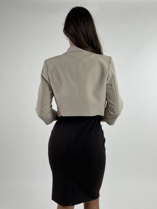 Giacca bolerino Rinascimento - tortora beige