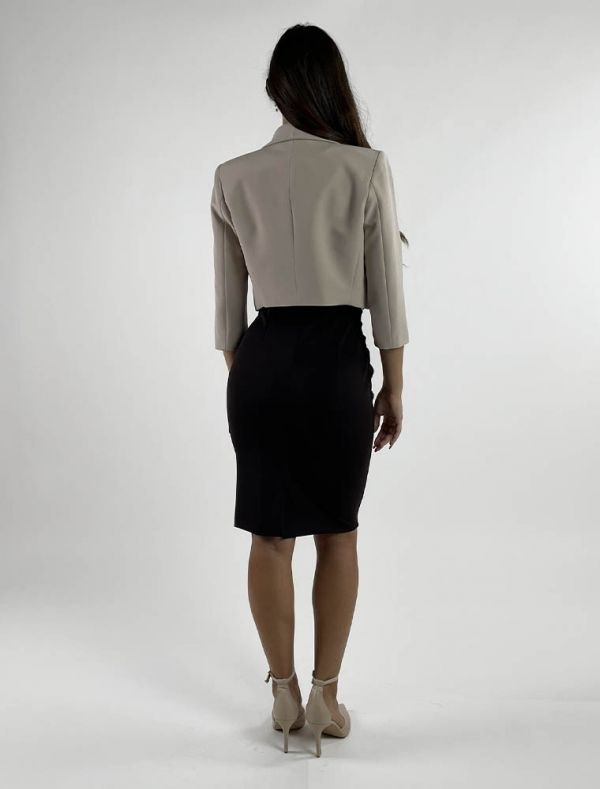 Giacca bolerino Rinascimento - tortora beige