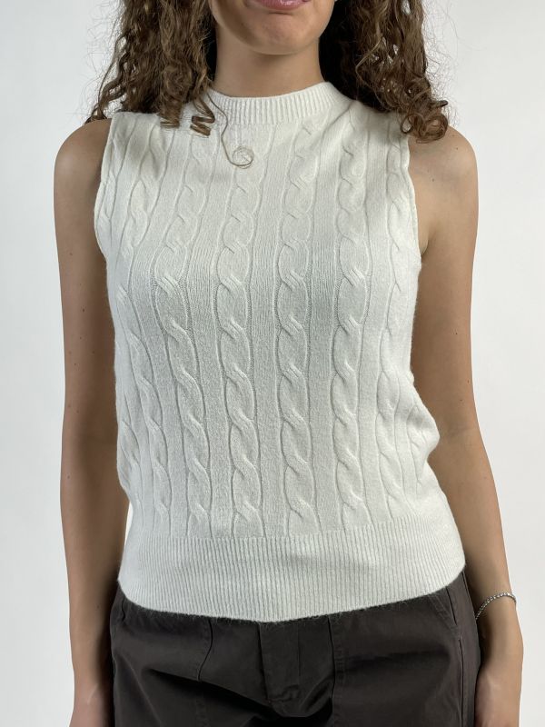 Pullover senza maniche Knit - San Babila - gesso