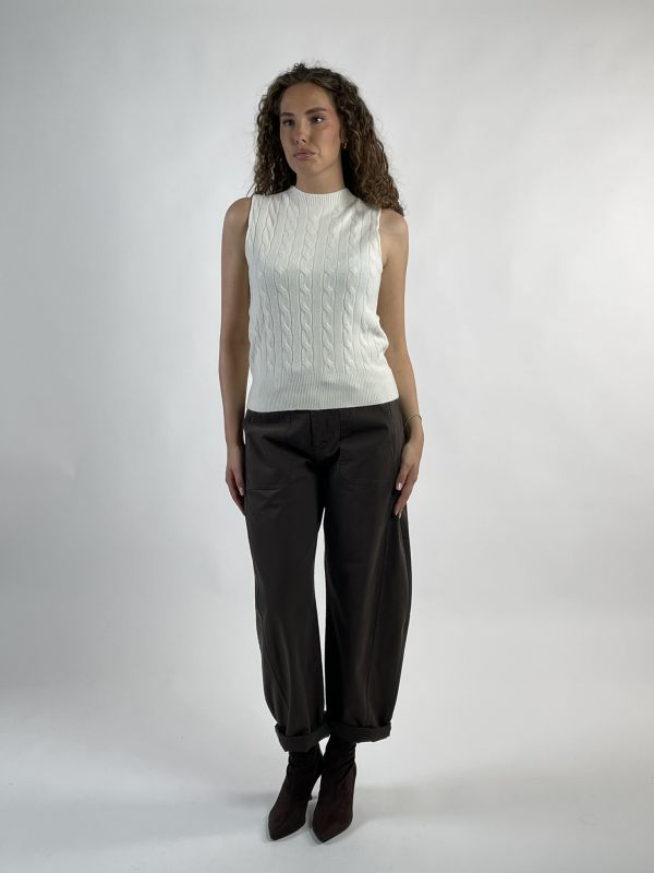 Pullover senza maniche Knit - San Babila - gesso