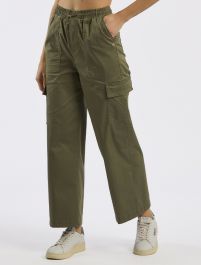 jeans cargo donna verde militare moda elastico in vita - Italy jeans cargo donna verde militare moda elastico in vita - Italy