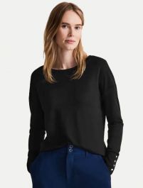 SUSYMIX - 10195 - T-SHIRT VISCOSA , RIGHE, MANICA LUNGA SCOLLO A BARCH