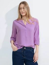 LILLUSORY Maglia Collo Alto Donna – Top Slim In Cotone, Maniche Lunghe, Casual E Morbido Per L'Inverno (Viola, Taglia L)