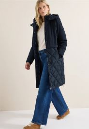 Cecil Cappotto Donna Mix Strutture - Sportivo Con Cappuccio Rimovibile E Cerniere Laterali - Collezione Autunno Inverno - 2