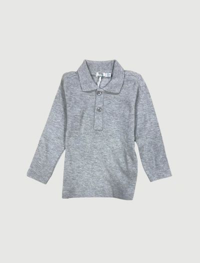 Polo manica lunga Melby - grigio melange