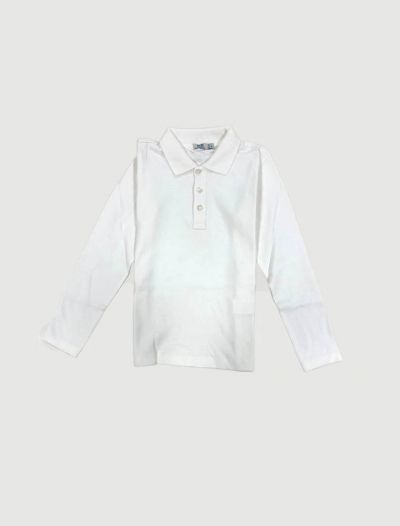 Polo manica lunga Melby - bianco gesso