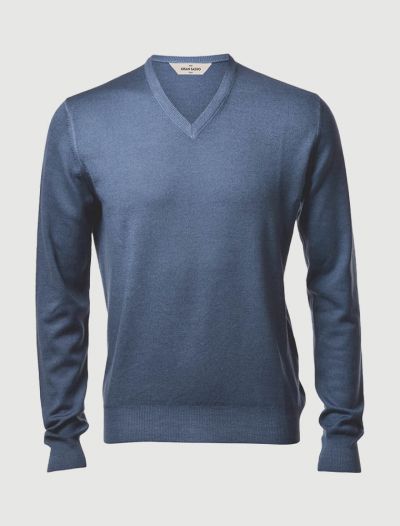 Pullover manica lunga Gran Sasso - blu melange