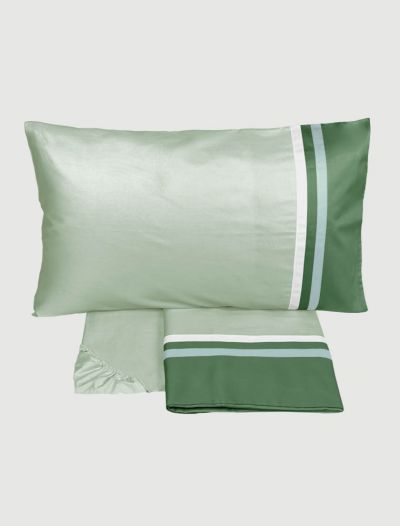 Completo lenzuola 2 piazze Fazzini - verde bianco