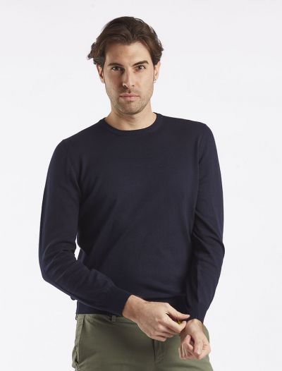 Pullover manica lunga Gran Sasso - blu scuro