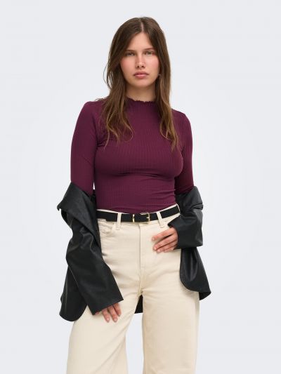 Maglia manica lunga Only - bordeaux