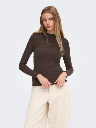 Maglia manica lunga Only - cioccolato