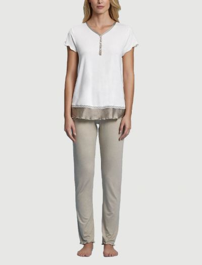 Pigiama manica corta e pantalone lungo Andra Lingerie - naturale