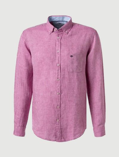 Camicia manica lunga lino Fynch-hatton - amarena