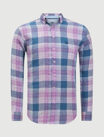 Camicia manica lunga lino Fynch-hatton - fucsia
