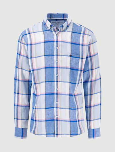 Camicia manica lunga casual Fynch-hatton - quadro azzurro