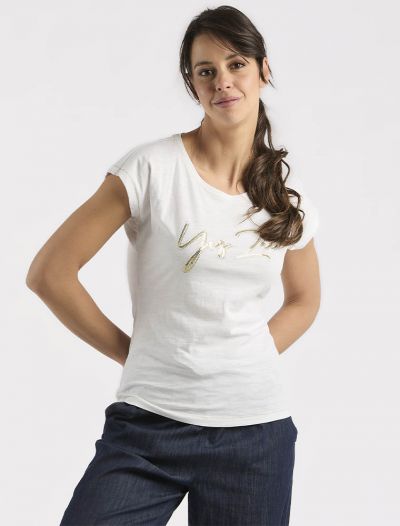 T-shirt manica corta Yes Zee - bianco