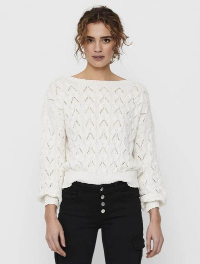Pullover manica lunga Only - cloud dancer