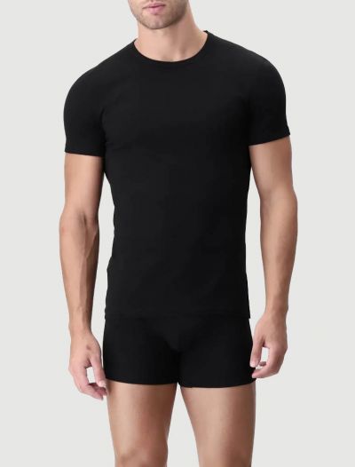 Maglia manica corta in cotone Perofil - nero
