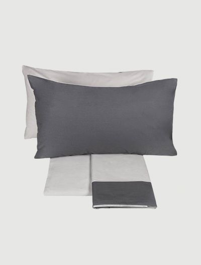 Completo lenzuola 2 piazze Fazzini - betulla piombo