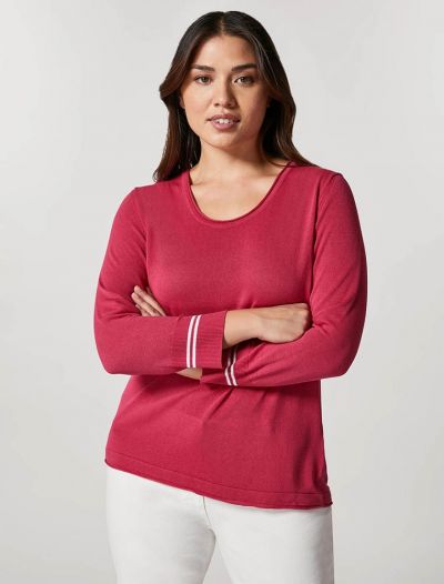 Maglia manica lunga curvy Persona/now - pink