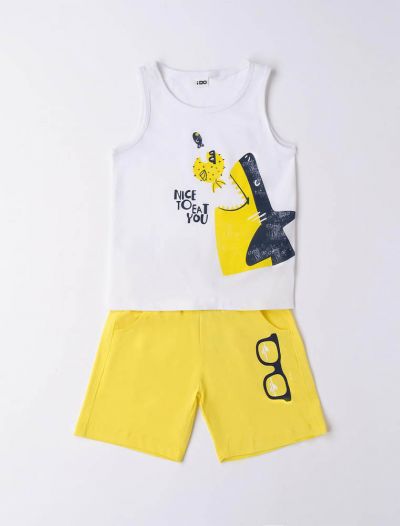 Completo canotta e pantalone corto I Do - bianco