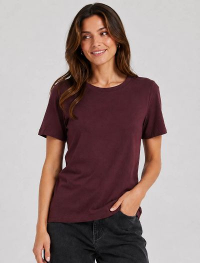 T-shirt manica corta Only - bordeaux
