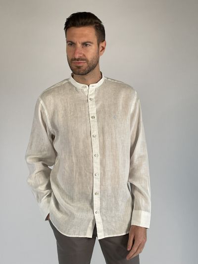 Camicia manica lunga lino Fynch-hatton - bianco