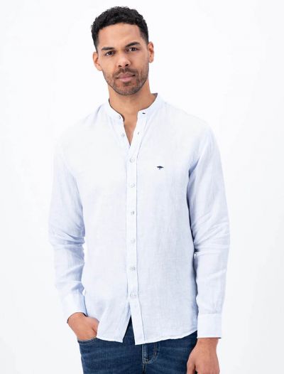Camicia manica lunga lino Fynch-hatton - celeste