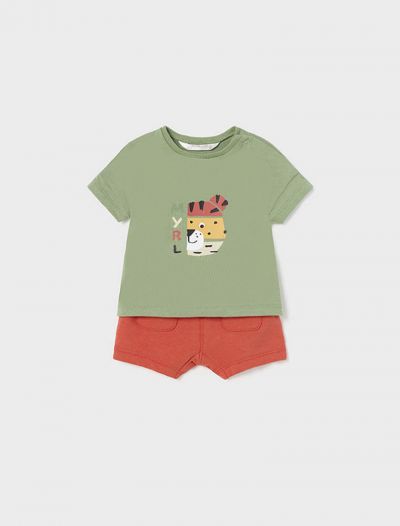 Completo maglia e pantalone corto Newborn - verde