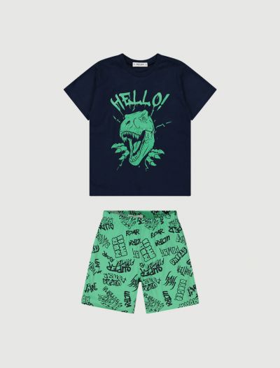 Pigiama corto Melby - blu verde