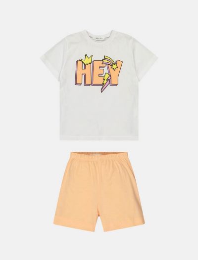 Pigiama corto Melby - bianco rosa