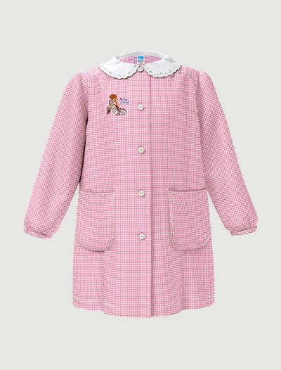 Grembiule asilo Siggi - bianco rosa