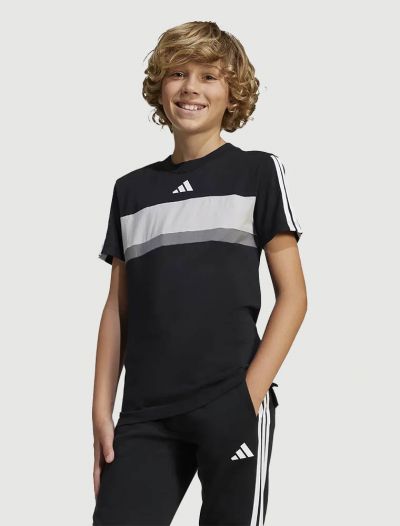 T-shirt manica corta sportiva Adidas - nero bianco