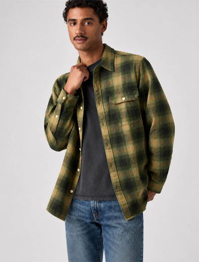 Camicia manica lunga flanella Levi's - verde militare