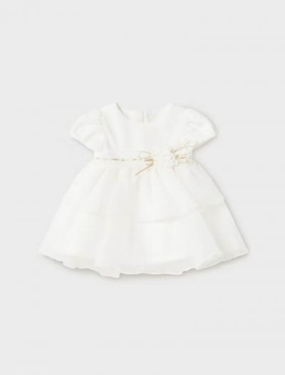 Abito manica corta elegante Newborn - ecru